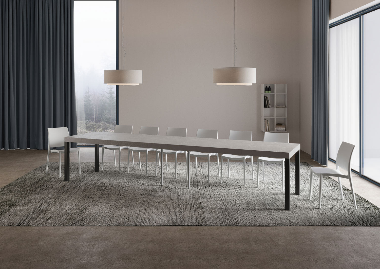 Tavolo Allungabile 120/380x90 cm Everyday Premium Cashmere Gambe Antracite