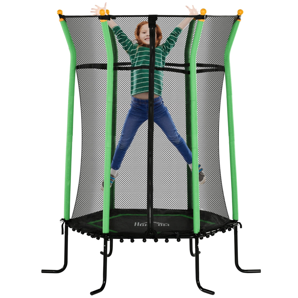 Trampolino da Giardino per Bambini ¨C Zephmum ¨C Verde 163.5x190 cm