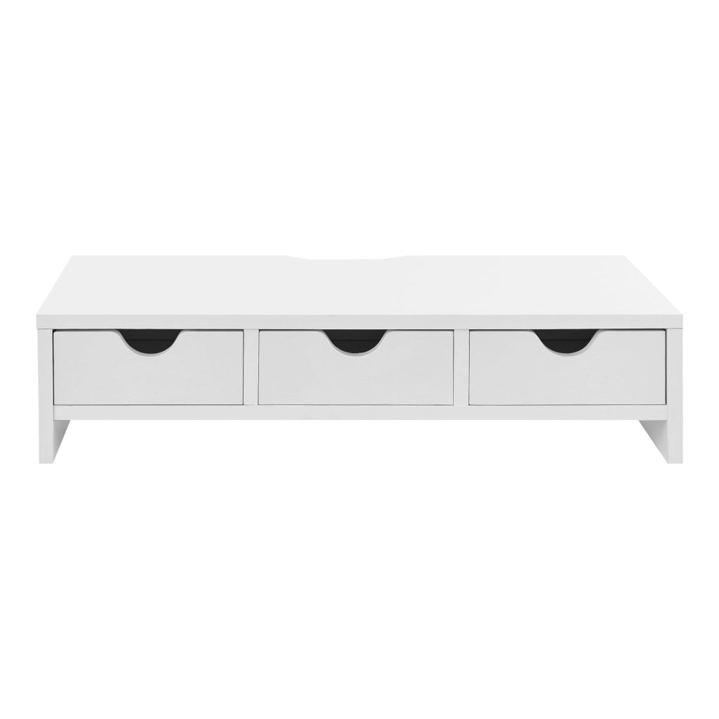 Supporto Rialzo Ruovesi per Monitor con 3 Cassetti - Bianco [en.casa]