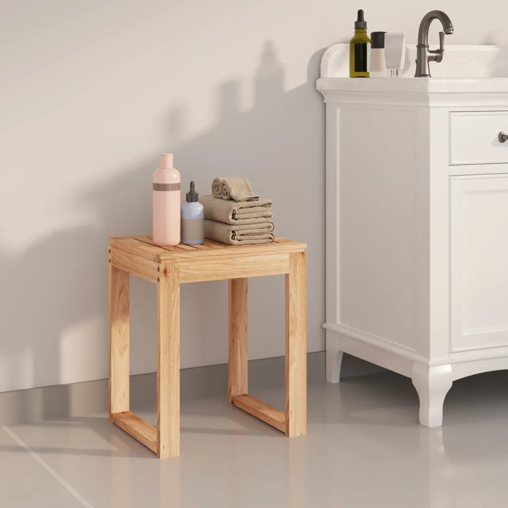 Sgabello da Bagno 40x30x46 cm in Legno Massello di Noce CFW2415882