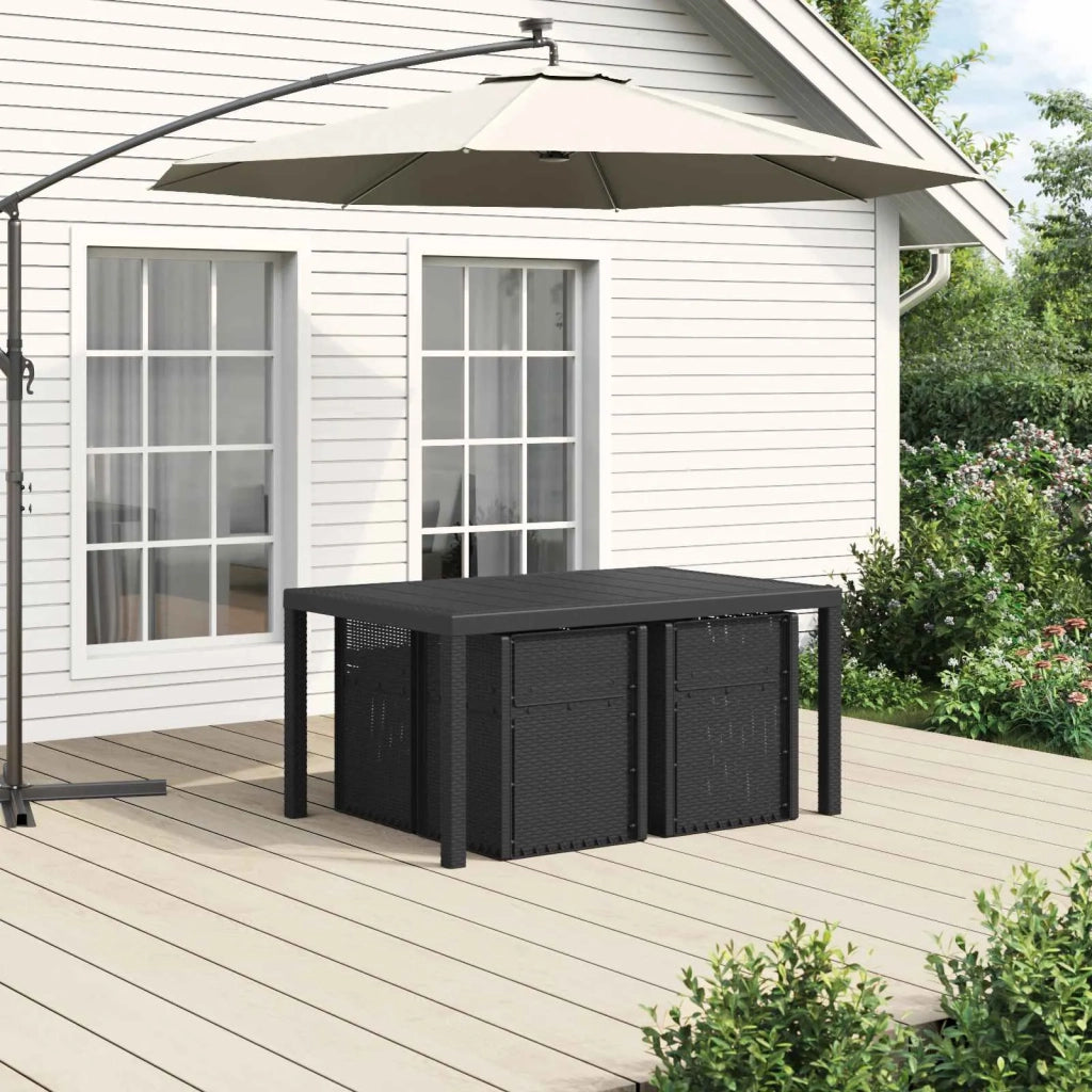 Set da Pranzo per Giardino 5 pcs Antracite e Grigio chiaro PP 3430058