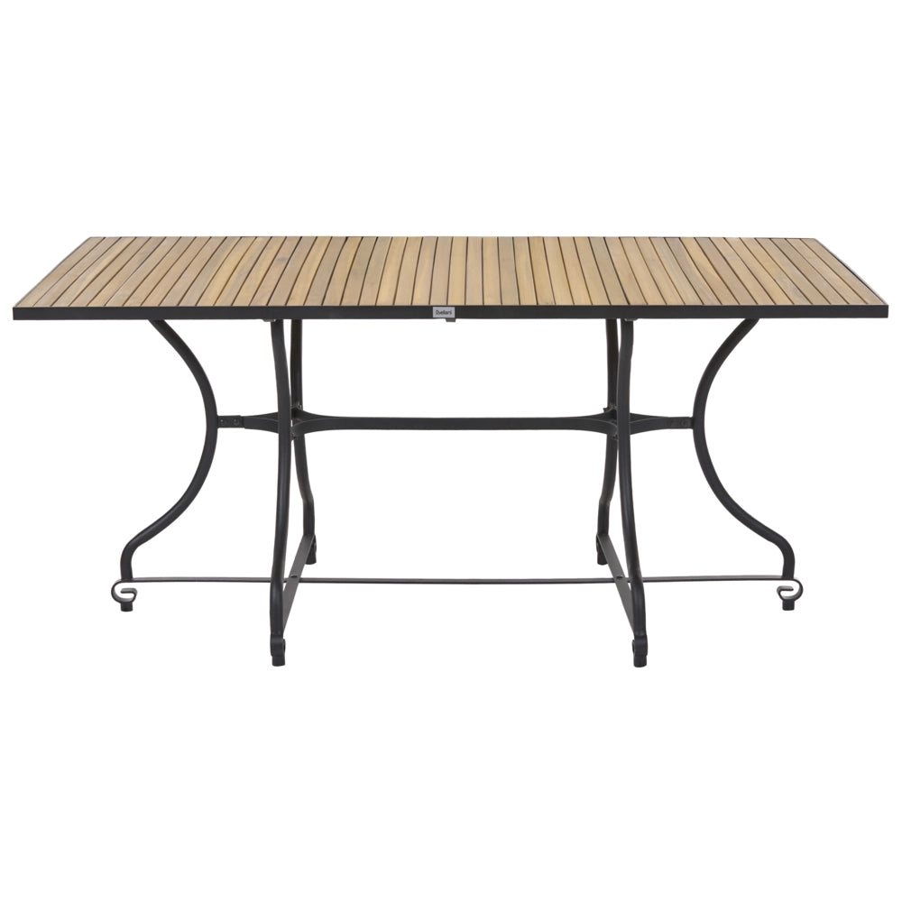 Set da pranzo da giardino per esterni con 6 sedie e tavolo in legno di acacia, struttura pieghevole in acciaio, legno di acacia marrone chiaro