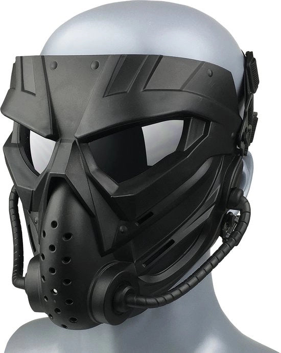 Maschera Tattica Completa del Volto - Stile Steampunk, con Occhiali Respiratori - Accessorio Airsoft e Costume da Festa