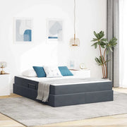 Letto con contenitore e materasso Grigio scuro 140 x 190 cm 3399719