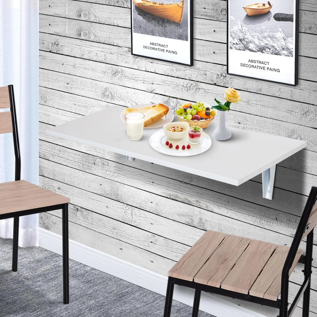 Tavolo pieghevole a muro ¨C zephmum ¨C legno bianco 60x40x20 cm