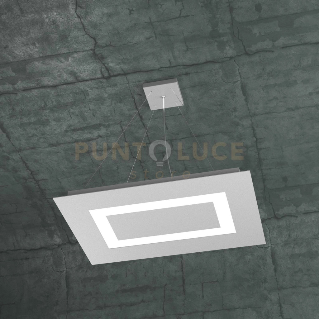 CARPET SOSPENSIONE RETTANGOLARE PICCOLA 4+1 LUCI BIEMISSIONE GRIGIO 1137-SRP+1-GR