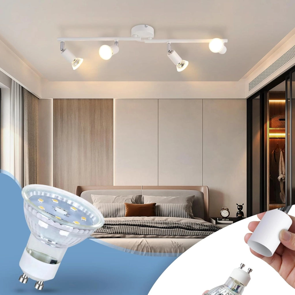 ZMH Faretto da soffitto bianchi orientabili 330° moderni GU10 per camera letto soggiorno interno
