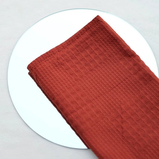 Quattro pezzi di tovagliolo di cotone, riquadri di waffle e tovaglioli, kit per creare un tovagliolo caldo con tovagliolo decorato, arancione sbiadito 38CM