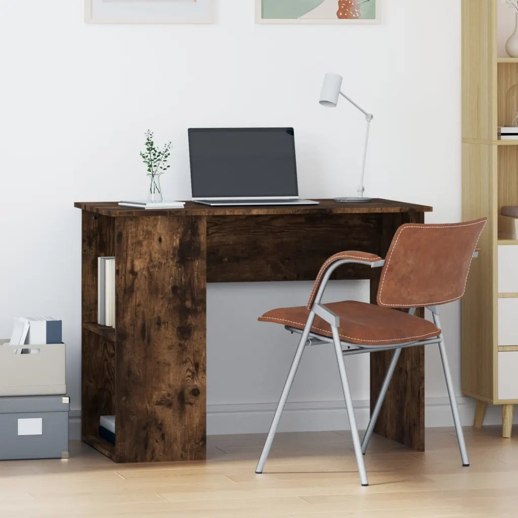 Scrivania | Tavolo da Ufficio Rovere Fumo 100x55x75 cm in Legno Multistrato