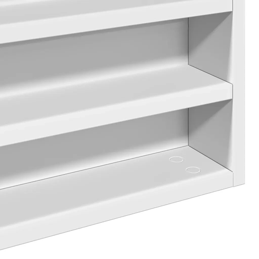 Armadietto con Vetrina Bianco 100x8,5x75 cm Legno Multistrato CFW4766143
