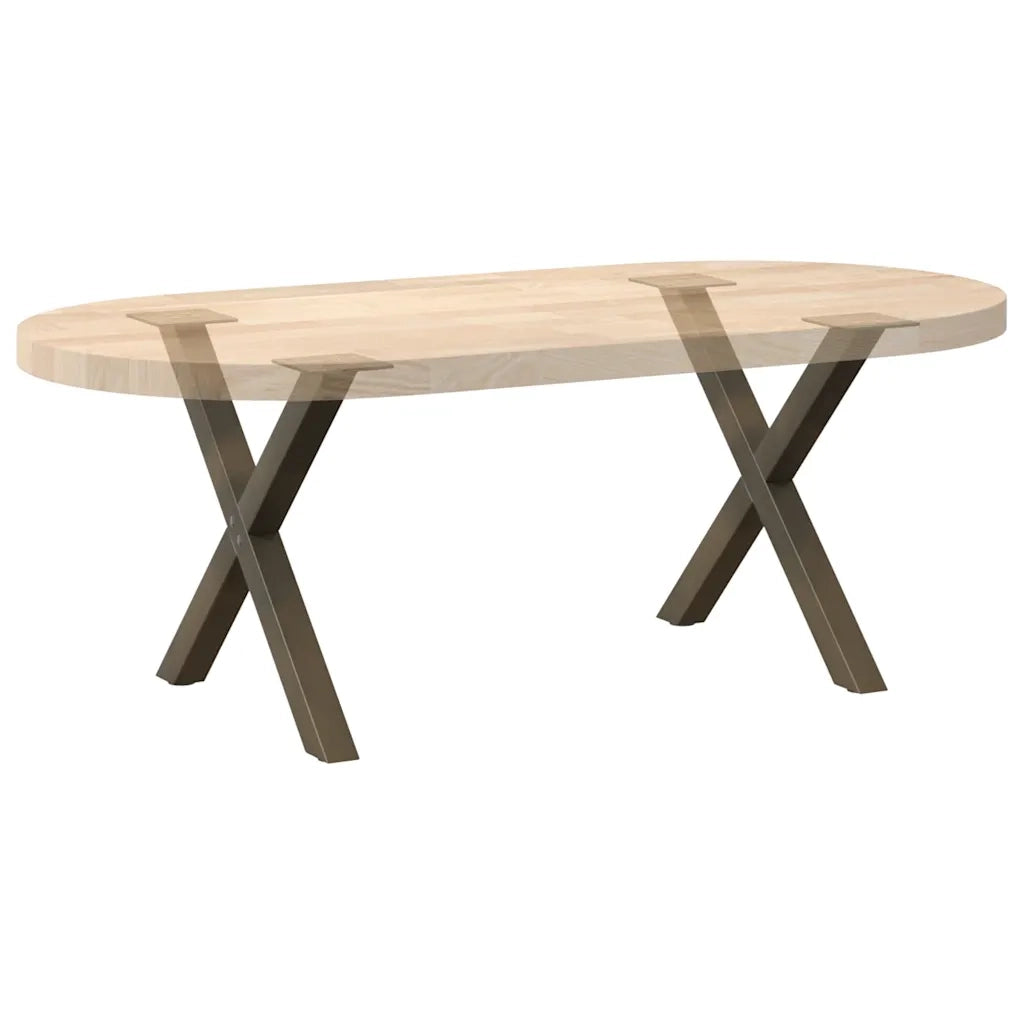 Gambe per Tavolino da CaffÃ¨ a Forma di X 2 pz Acciaio Naturale 50x(42-43) cm Acciaio