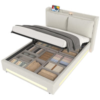 Letto a baldacchino 140x190cm - Xylo - velluto USB-C LED testiera imbottita