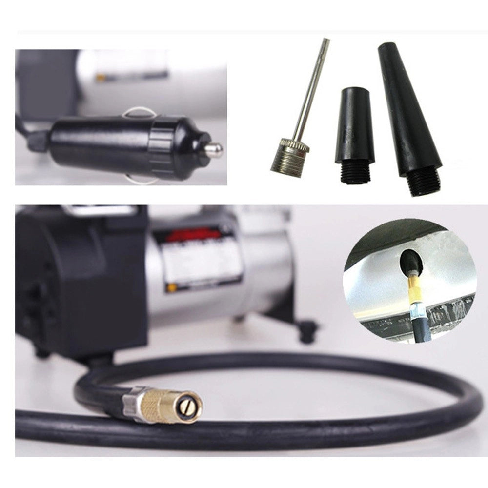 Trade Shop - Mini Compressore Portatile 12v 150psi Auto Moto Scooter Bici Manometro 10bar -