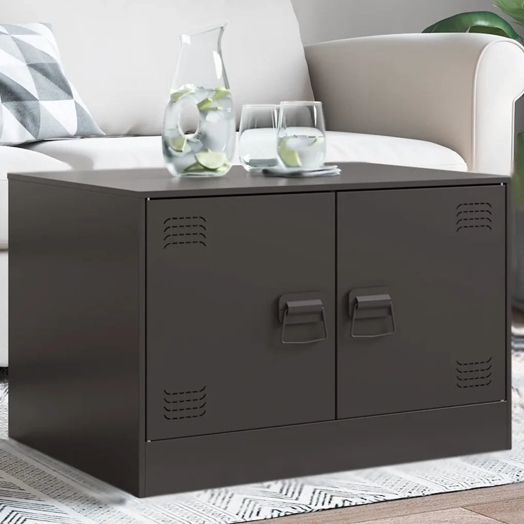 Tavolino da salotto | Tavolino da caff¨¨ | Tavolino da Soggiorno Nero 67x50x44 cm in Acciaio