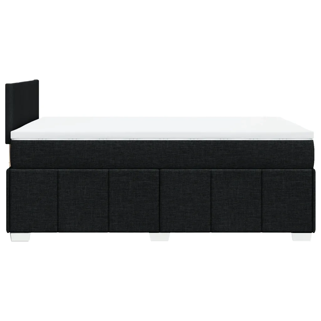 Giroletto a Molle con Materasso Nero 120x200 cm in Tessuto