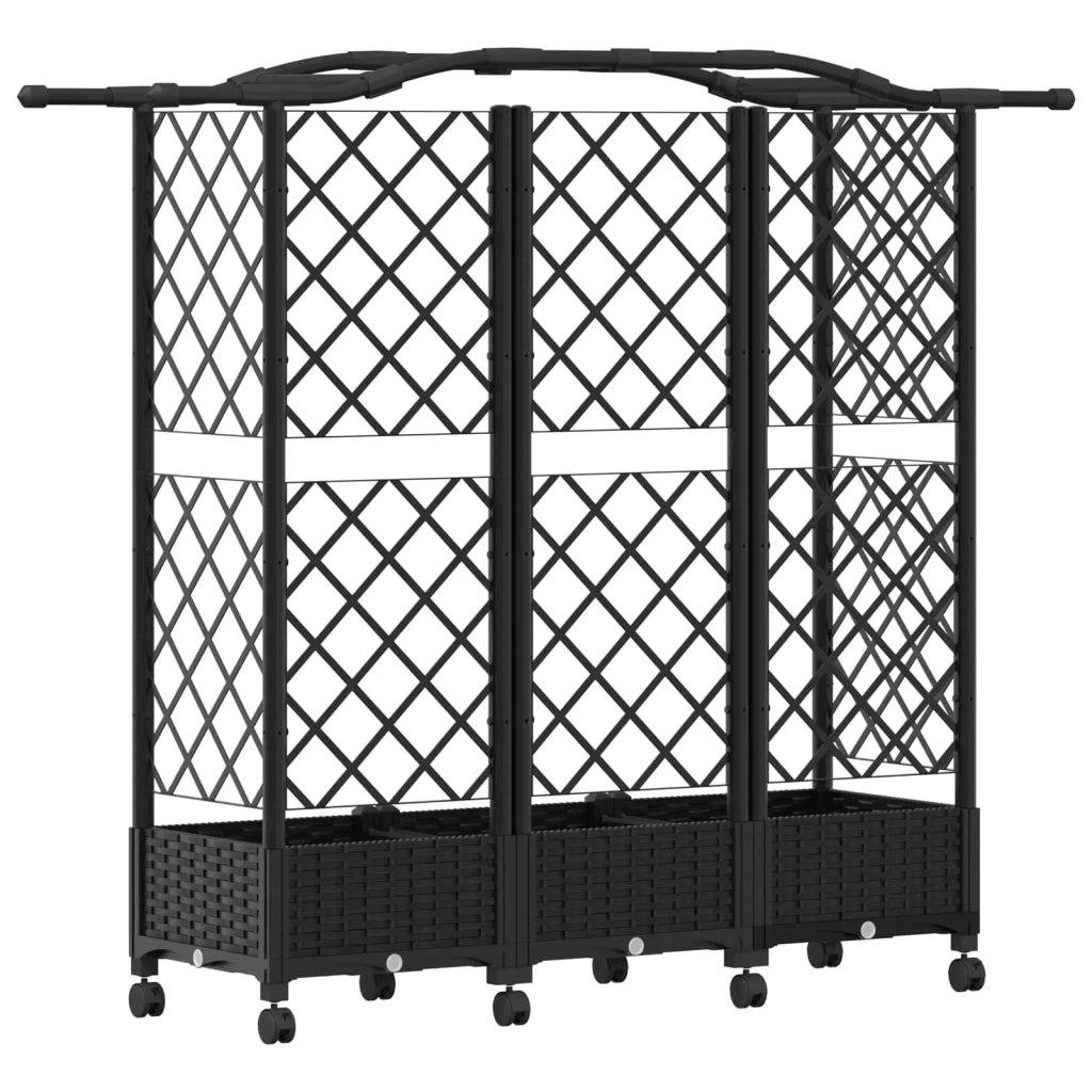 Letto Rialzato con Griglia e Tetto Nero 163 x 40 x 129 cm PP 3423105