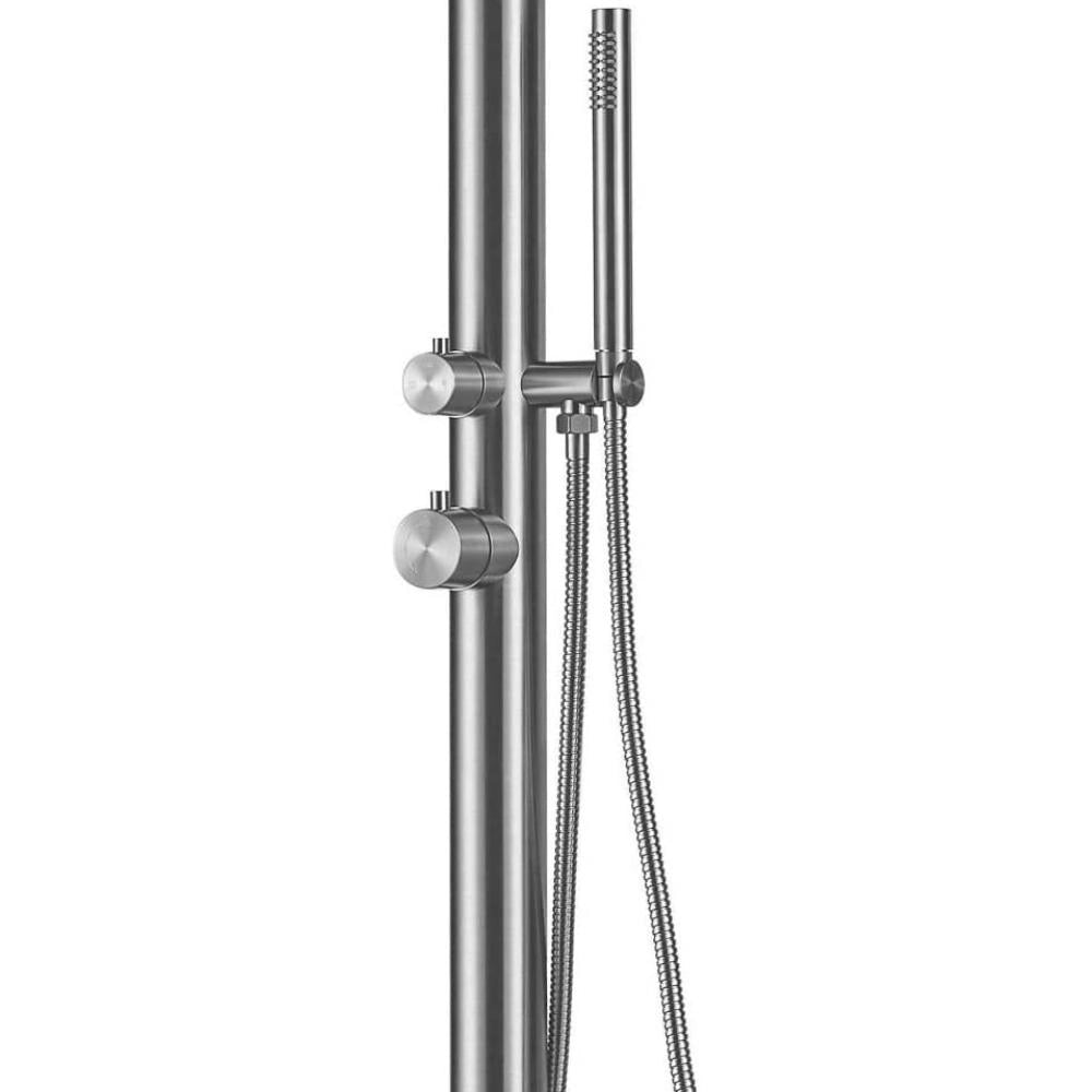 Doccia da esterno sunny a pavimento inox outdoor acqua calda e fredda
