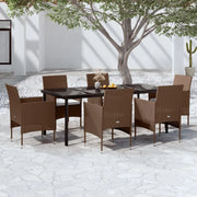 Set da Pranzo da Giardino 7 pz con Cuscini Marrone e Nero cod mxl 44575