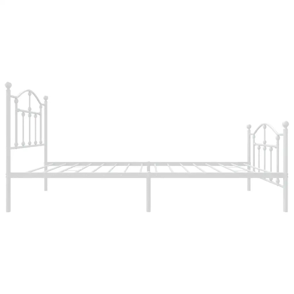 Giroletto con Testiera e Pediera-Struttura Letto Metallo Bianco 90x190 cm 444460