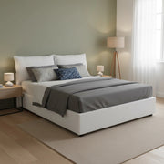 Letto Matrimoniale Aris, Letto Matrimoniale Sfoderabile Made in Italy, Bianco