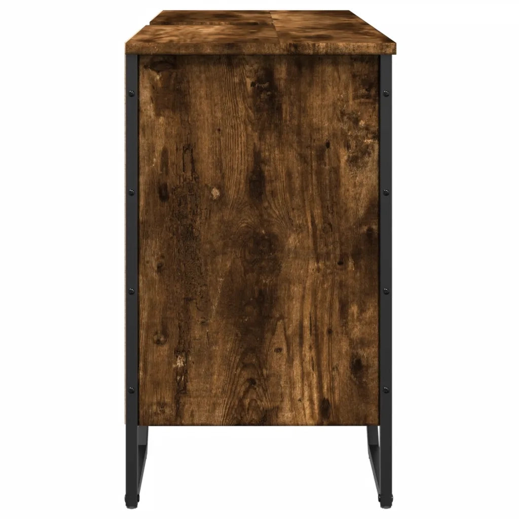 Mobile Lavabo | Armadio Lavabo Bagno Rovere Fumo 91x35x60 cm in Truciolato