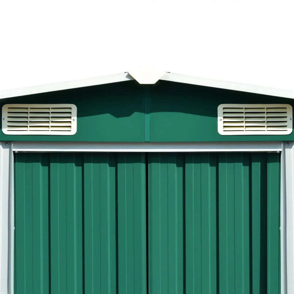 Casetta da giardino cabina ripostiglio casetta da esterno robusta casetta per attrezzi 257 x 298 x 178 cm metallo verde 02_0022165