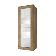 Vetrina design 2 porte collezione ACCESS. Colori bianco e rovere scuro.
