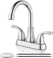 Wastafierro per bagno 4 pollici Centerset in cromatura con 360° Rotazione del rubinetto di scarico