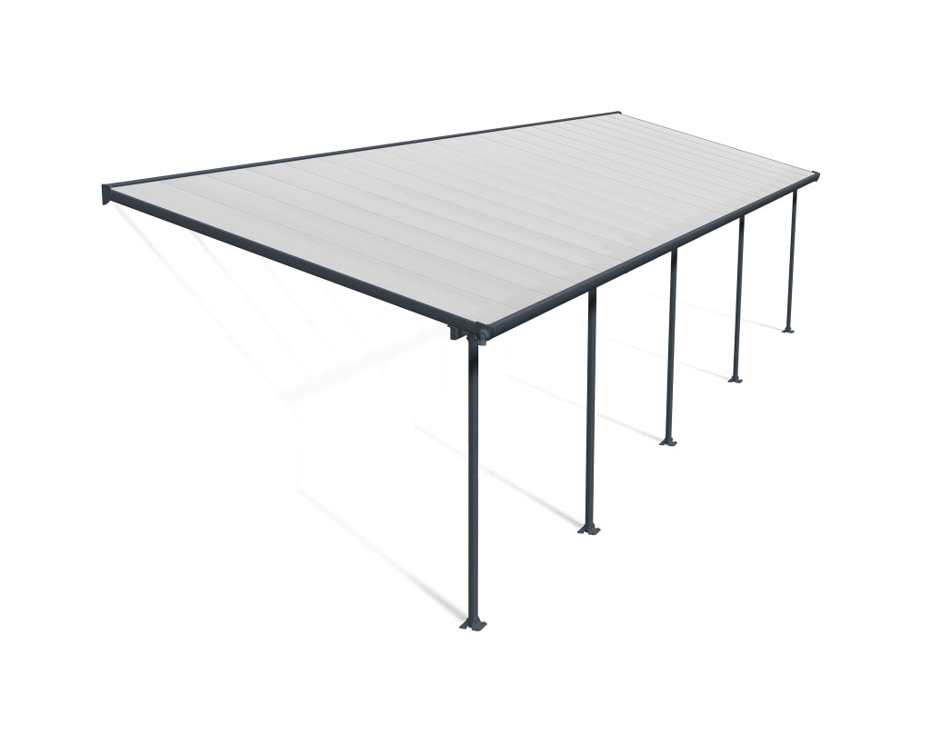 Canopia Feria Pergola Addossata in Alluminio  3X10.9 m Grigio