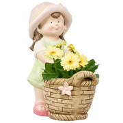 Figura da giardino M?dchen mit Blumenkorb ¨C zephmum ¨C 20x30x40 cm