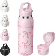 Fles da drinko 650 ml, tappo a vitezza unico e maniglia, acciaio inossidabile di alta qualità 316, flacone termos per bevande contenenti anidride carbonica, impermeabile, privo di BPA, flacone da sport, ufficio (stir).