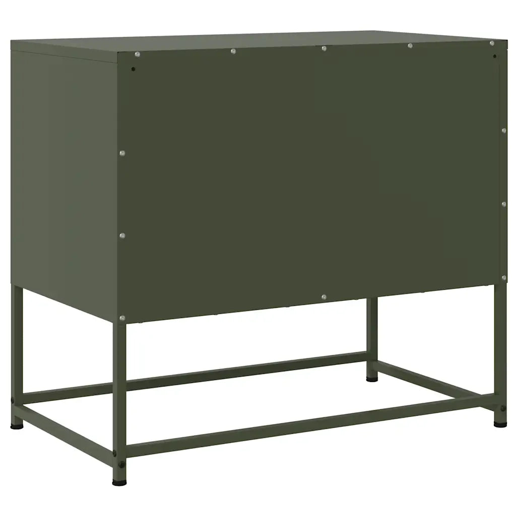 Mobile TV Verde Oliva 68,5x39x60,5 cm in Acciaio