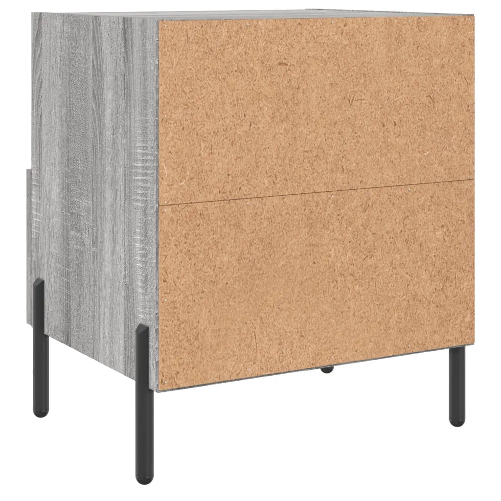 Comodini 2 pz Grigio Sonoma 40x35x47,5 cm in Legno Multistrato