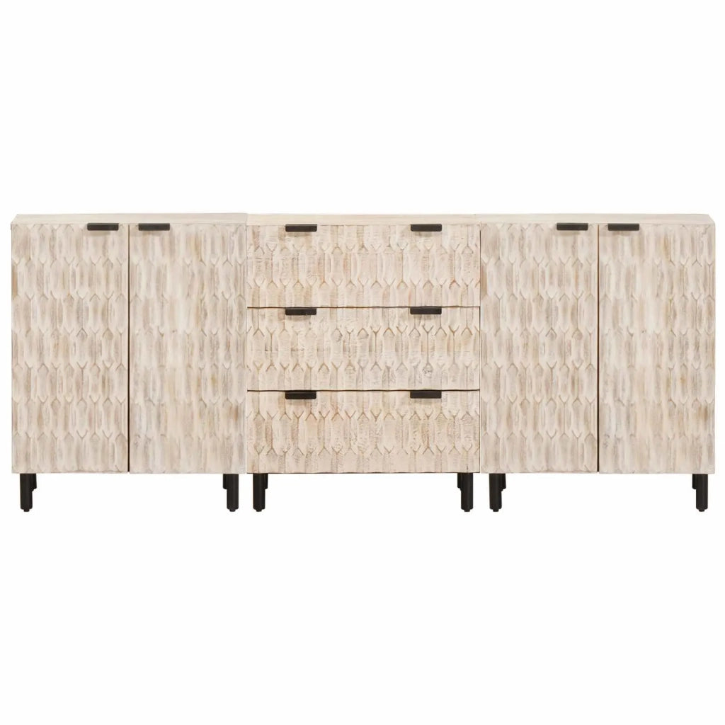 Credenza 3 pcs Finitura Bianco Lavato 180 x 33 x 75 cm