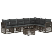 Set Divano da Giardino 8 pcs Grigio polyrattan 3434237