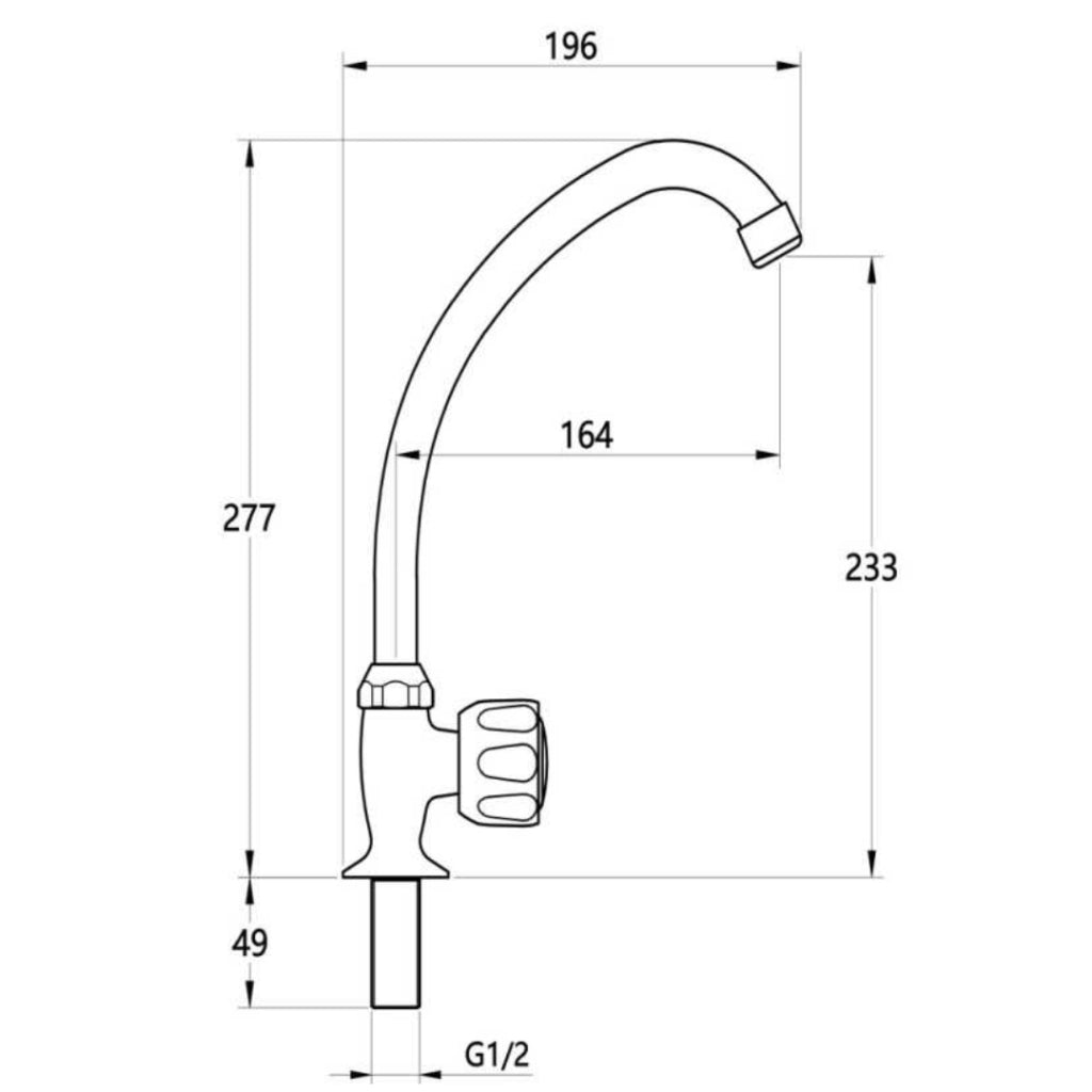Rubinetto ad incasso one canna alta in ottone cucina con erogazione orientabile *** confezione 1