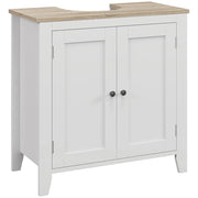 Mobile Bagno Sottolavabo con 2 Ante e Ripiano Regolabile ¨C zephmum ¨C 60x30x60 cm Bianco