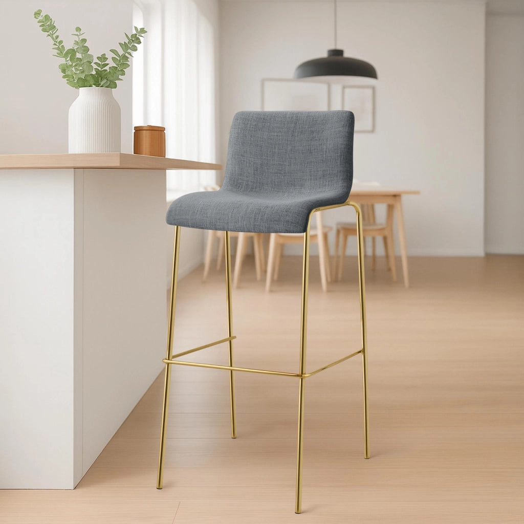 Sgabello da bar Hoover in tessuto 4 piedi oro 5
