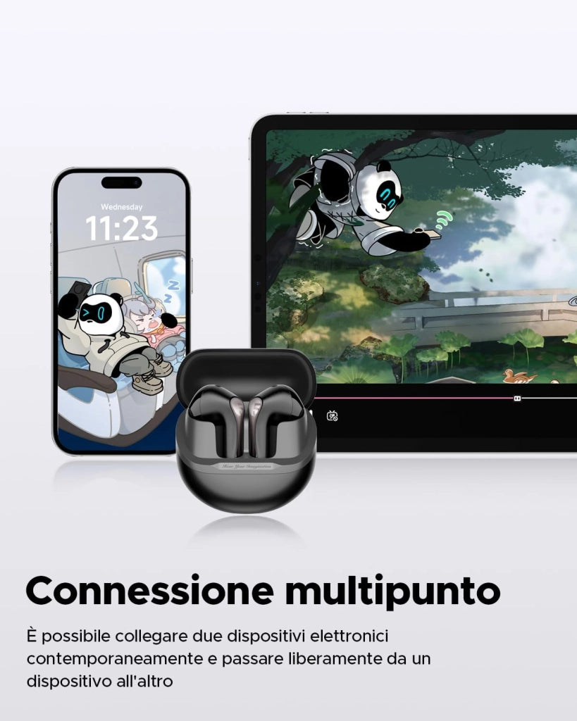 Air5 Cuffie Wireless In-Ear Bluetooth 5.4, aptX Lossless, 13mm Driver Bio-Diaframma, 6 Microfoni, 30 Ore di Autonomia, Controllo App, Impermeabile IPX5