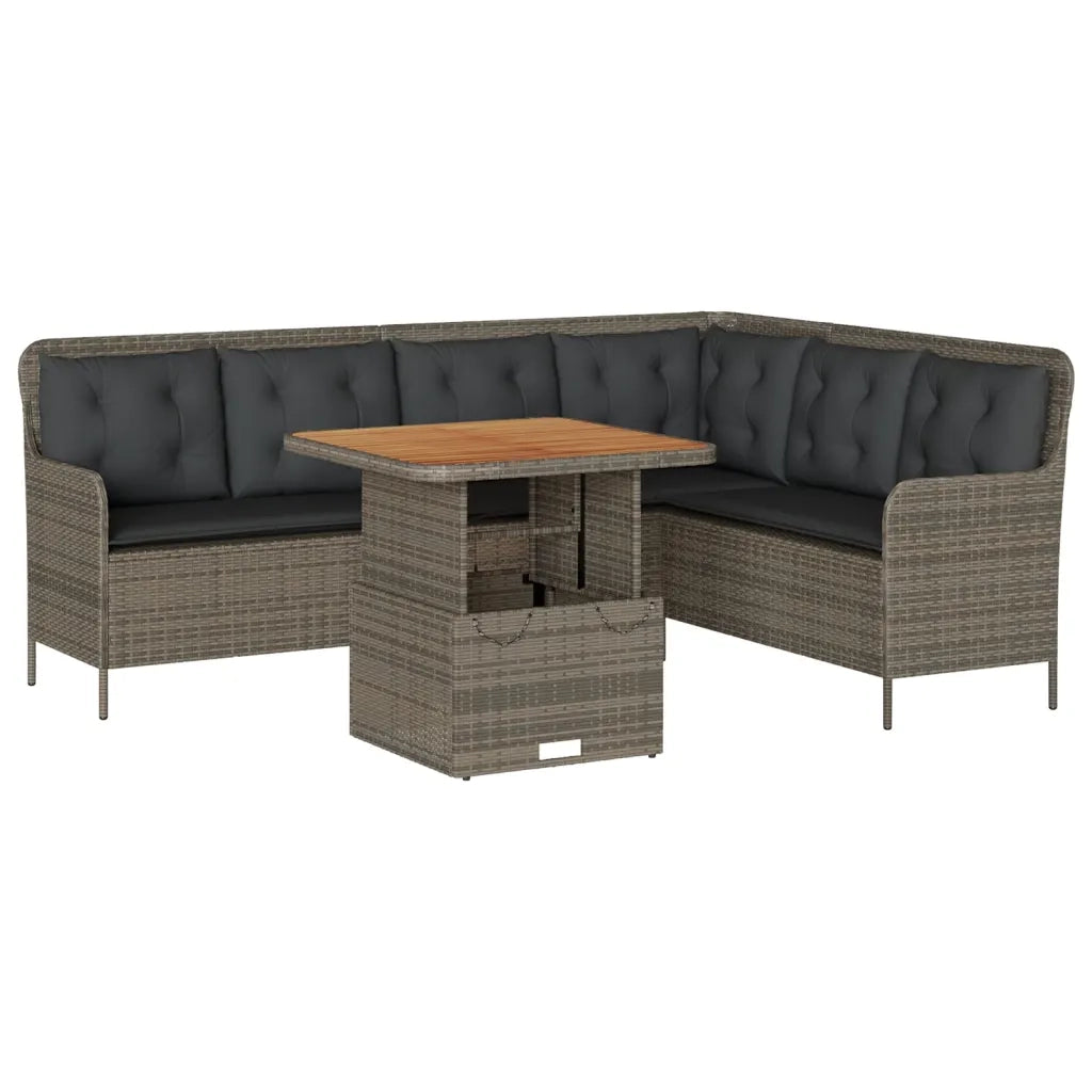 Set Divano da Giardino 2 pz con Cuscini Grigio in Polyrattan 3262080