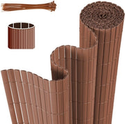 Schermo per giardino in PVC da 1,8x4m per la privacy – separazione per giardino e schermo per balcone da 1,8x4m in colore marrone
