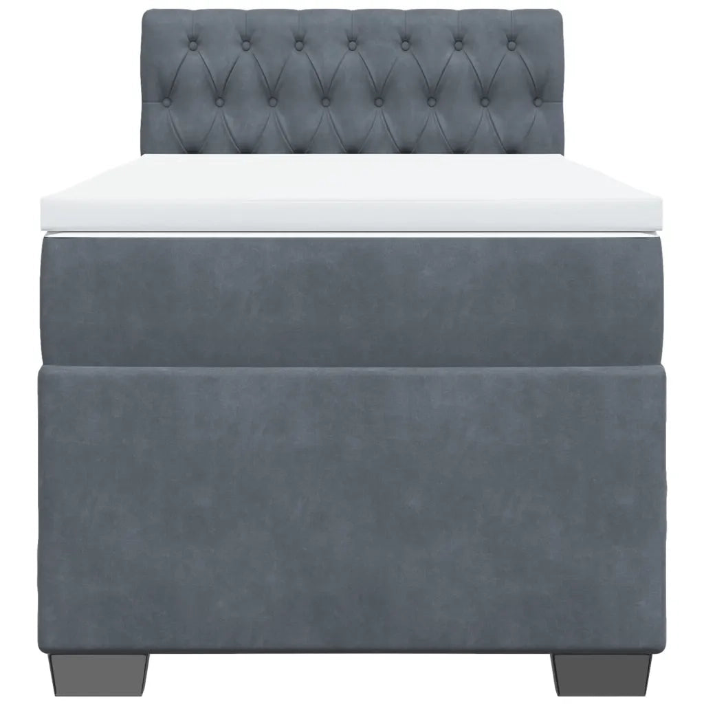 Giroletto a Molle con Materasso Grigio Scuro 100x200 cm Velluto 3288541