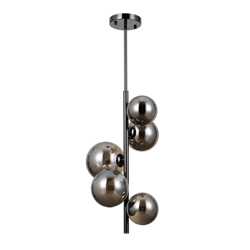 Sospensione Italux Canello 5 sfere cromo nero G9 IP20