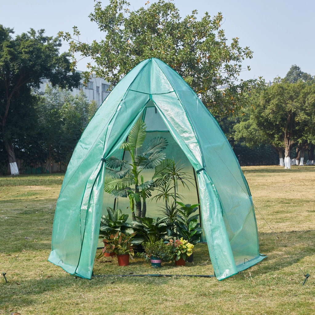 Serra da Giardino Hunze per Coltivazione Piante Copertura Semitrasparente Verde Alto 200 cm [en.casa]