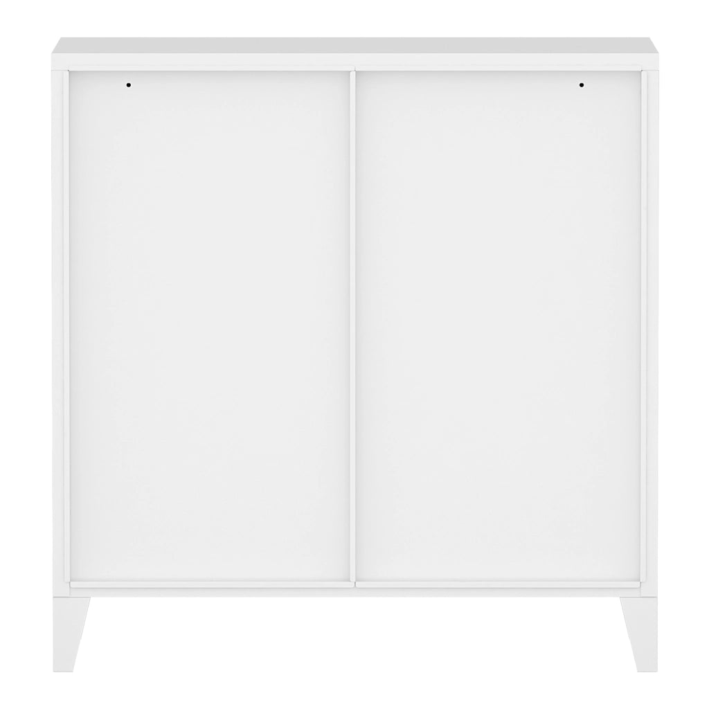 Armadio Hamina a 4 Ante Mobile in Acciaio per Archivio 82 x 80 x 40 cm Bianco [en.casa]