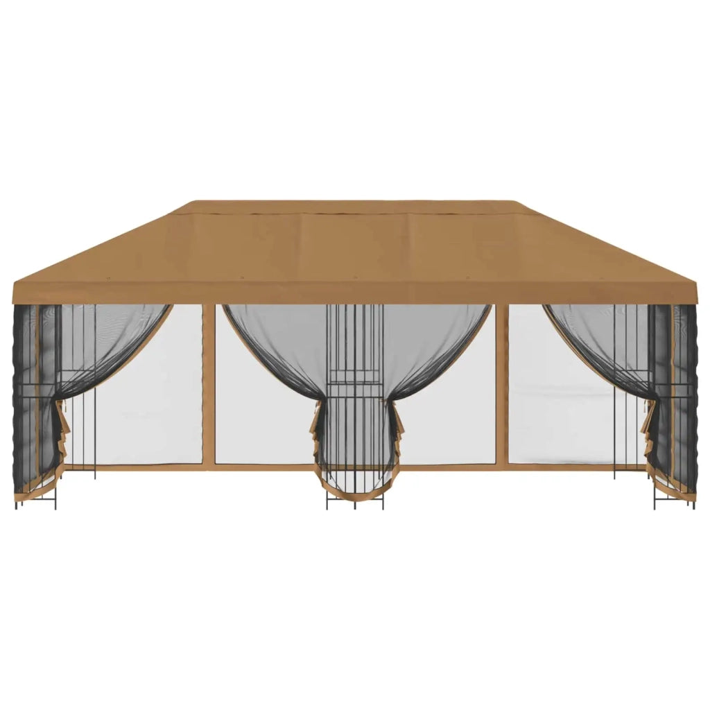 Gazebo con pareti laterali 6 x 3 m Beige Poliestere e Acciaio 3375994