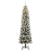 Albero di Natale Artificiale-Decorazioni natalizie con 300 LED e Neve Floccata 210 cm