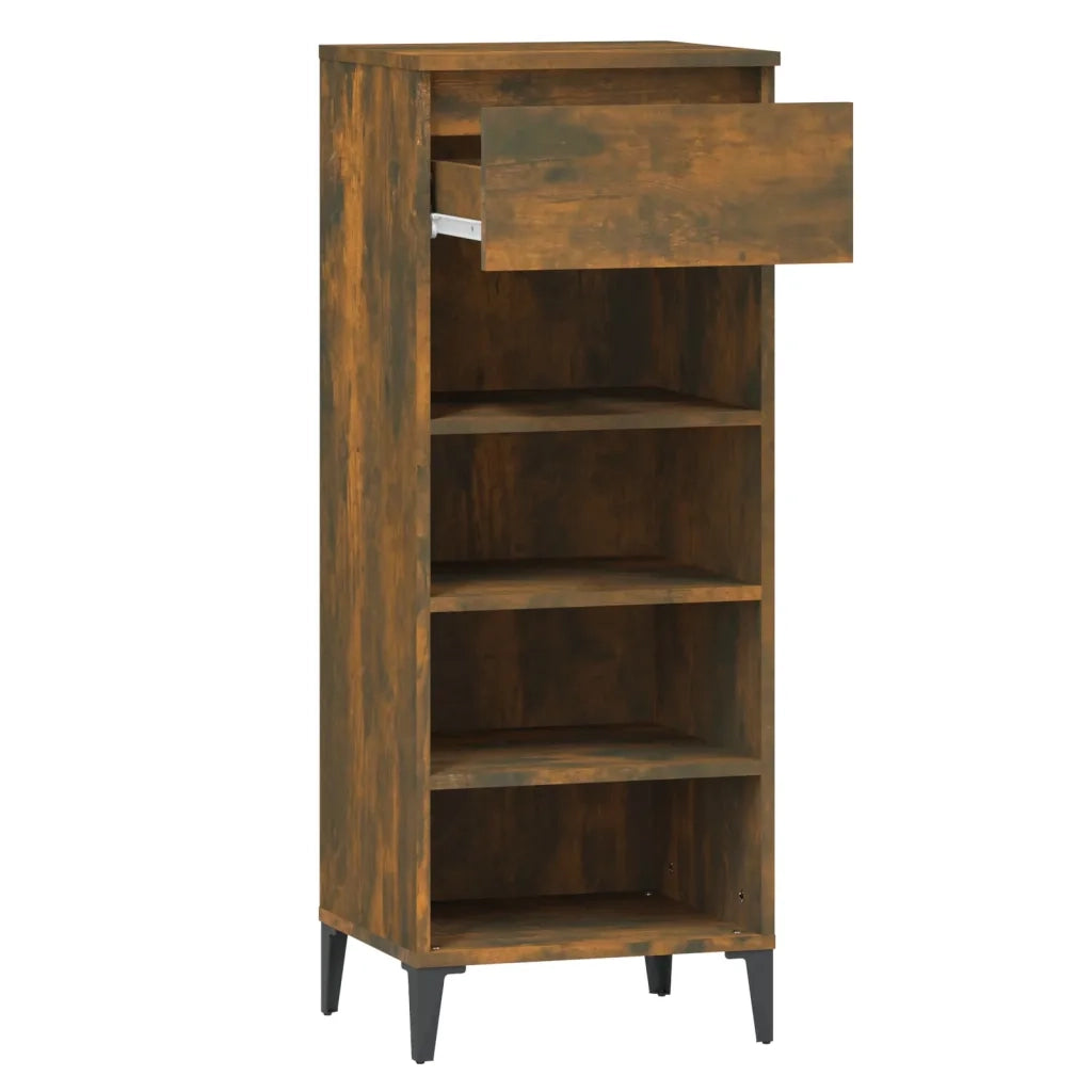 Scarpiera | Mobile per scarpe Rovere Fumo 40x36x105 cm in Legno Multistrato
