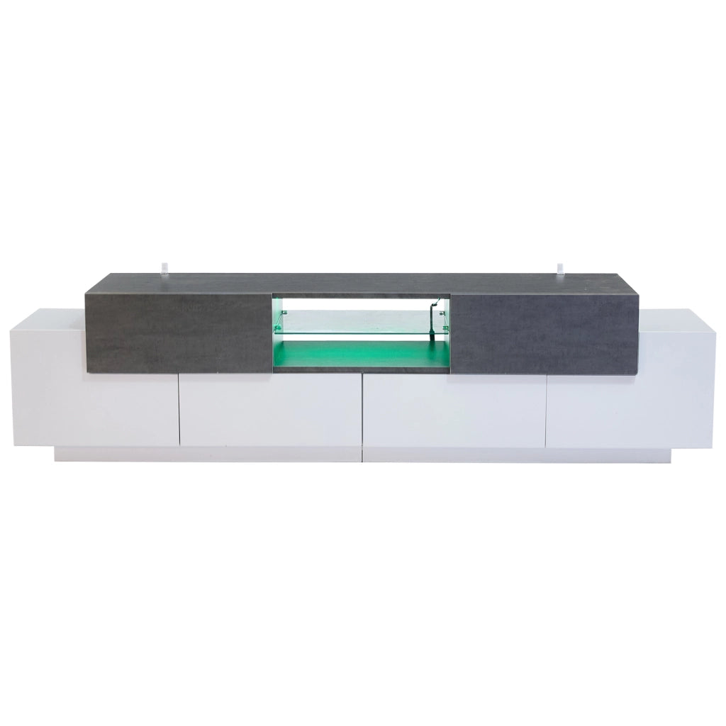 Cassettiera per TV Grigio+Bianco in truciolare 180 cm