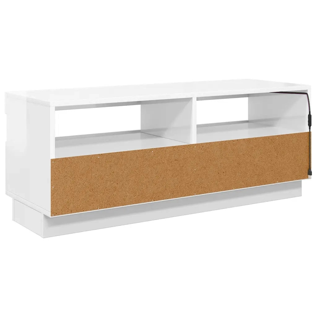 Mobile Porta TV con Luci LED Bianco Lucido 100x35x40 cm 804460